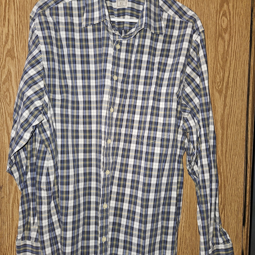 Merona Blue and White Plaid Men's Shirt